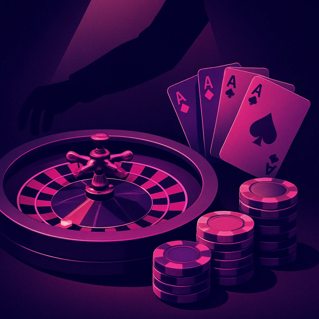 Live casino zonder CRUKS met roulette en poker chips